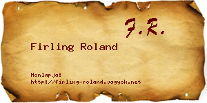 Firling Roland névjegykártya